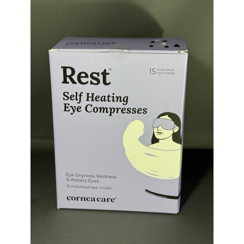 NEW REST Cornea Care Self Heating Eye Compresses 15 Count Exp 3/2027